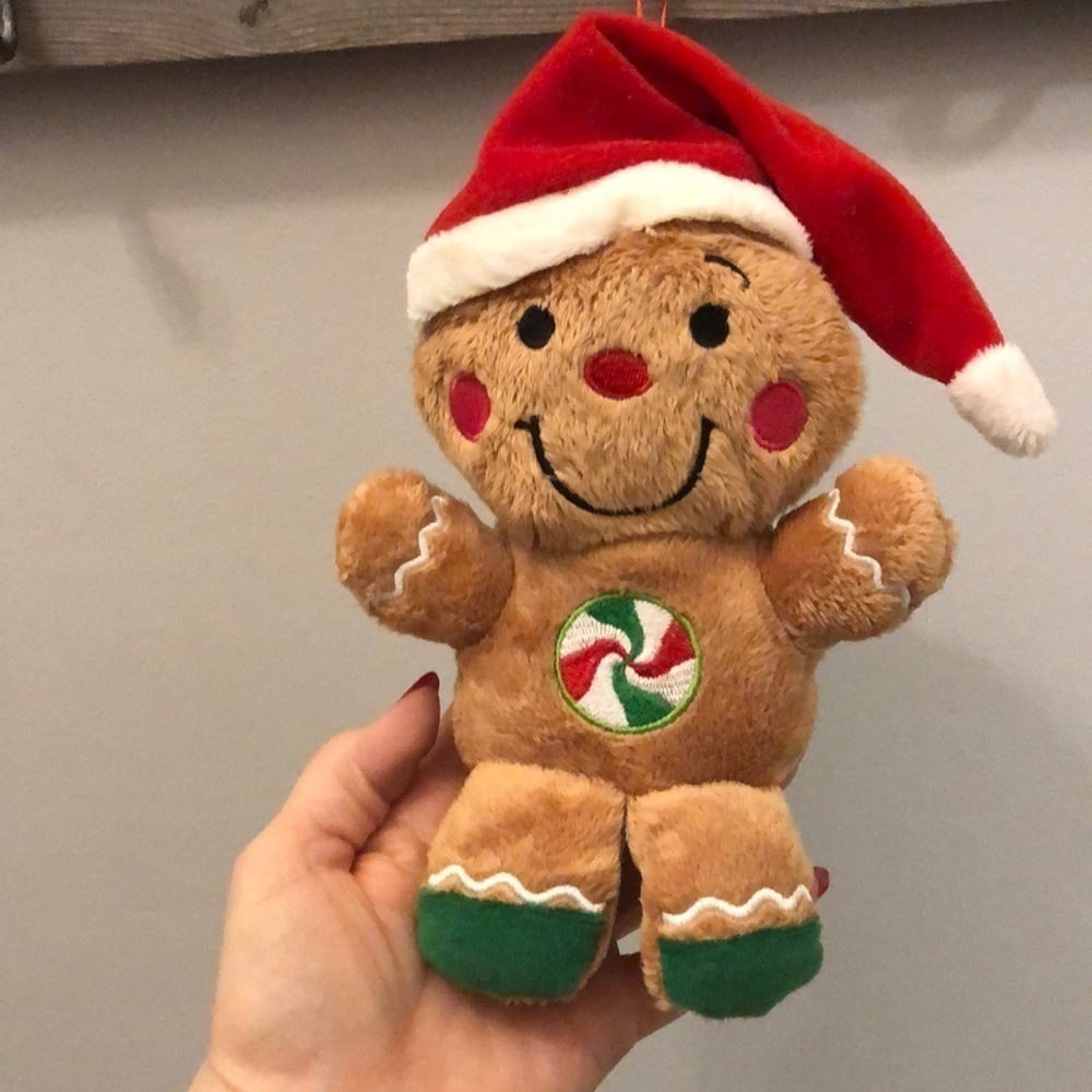 DanDee Gingerbread Cookie Boy Plush 8” Tall Stuffed Christmas Santa Hat 2011